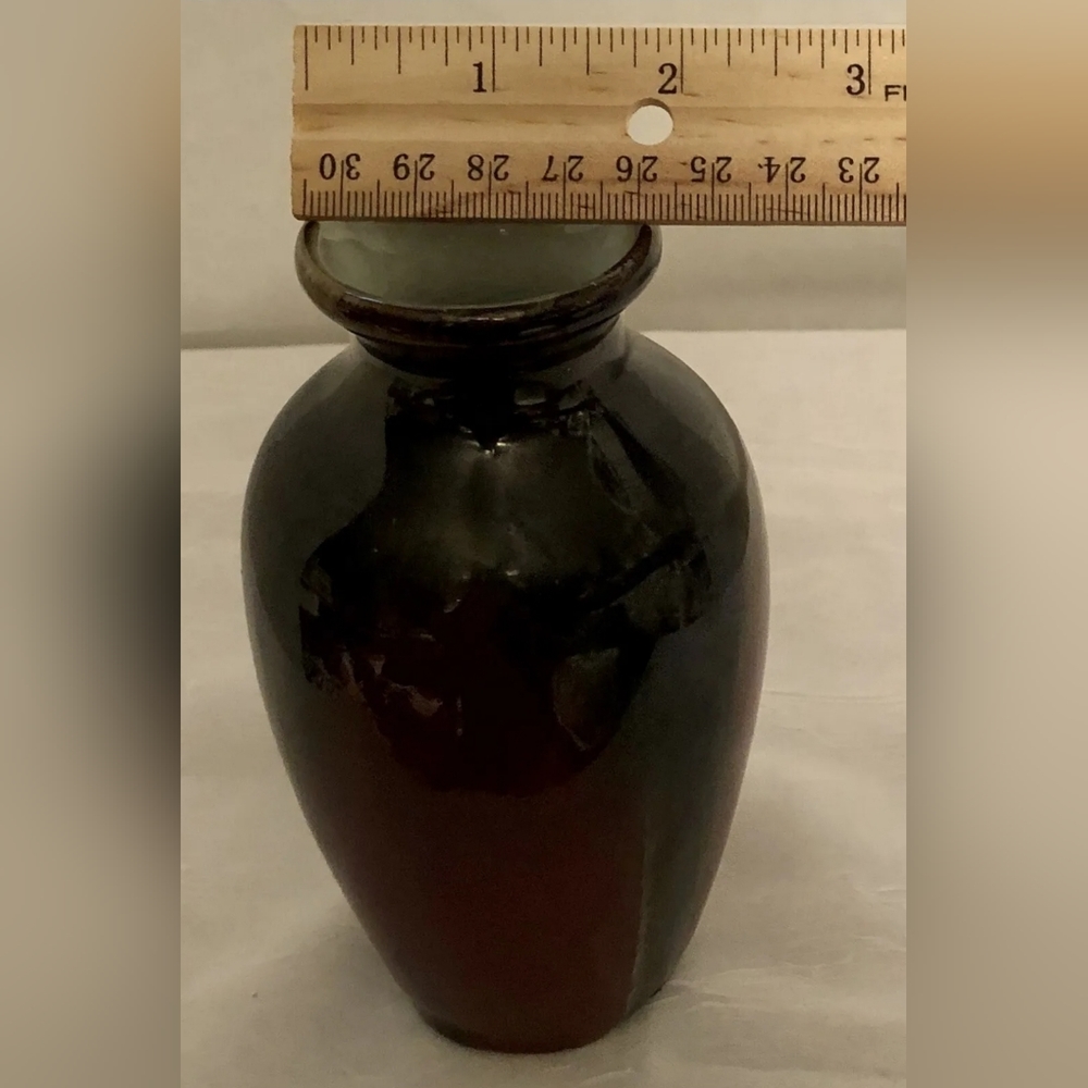 VTG 6” Maroon Black,Red/Green Tinted Ceramic Bud Vase - - Picture 12 of 12